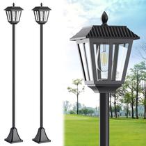 Poste de luz solar LIANGLOME 68cm 3000K Warm White 2PK Poste de luz solar LIANGLOME 68cm 3000K Warm White 2PK