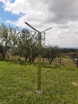 Poste duplo jnox 304 com led 2,22 mt de altuta