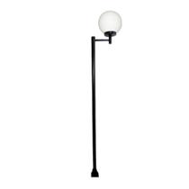 Poste E Luminária Globo P Braço Reto Jardim tom escolhido Preto 200cm Poste E Luminária Globo P Braço Reto Jardim tom escolhido Preto 200cm