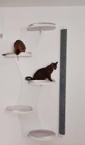 Poste Escalada e Arranhador Vertical p/ Gatos 1,55m - Carpete Cinza