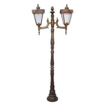 Poste Genebra para Jardim de Alumínio 02 Luminária 1,93m Poste Genebra para Jardim de Alumínio 02 Luminária 1,93m