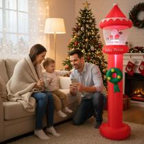 Poste Inflável de Natal com Papai Noel, Guirlanda e Neve Bivolt - Wincy Natal Poste Inflável de Natal com Papai Noel, Guirlanda e Neve Bivolt - Wincy Natal