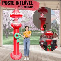 Poste Inflável Papai Noel Feliz Natal Grande Gigante 2,75