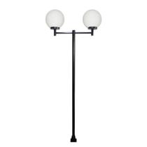 Poste Luminária Dupla Globo L083POM Braço Reto 300cm Preto Ouro Minas Poste Luminária Dupla Globo L083POM Braço Reto 300cm Preto Ouro Minas