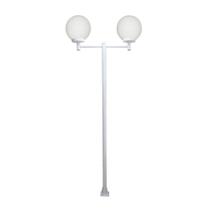 Poste Luminária Dupla Globo L084POM Braço Reto 300cm Branco Ouro Minas Poste Luminária Dupla Globo L084POM Braço Reto 300cm Branco Ouro Minas