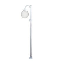Poste Luminária Glob Braço Baixo Branco 3mt Poste Luminária Glob Braço Baixo Branco 3mt