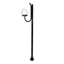 Poste Luminária Glob Braço Cima Preto 200cm
