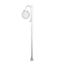 Poste Luminária Globo Braço Curvo Baixo Jardim 3mt Branco Ouro Minas