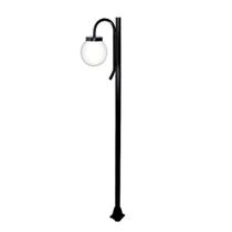 Poste Luminária Globo G Braço Curvo Baixo Jardim Preto 300cm