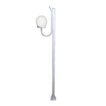 Poste Luminária Globo G Braço Curvo Cima Jardim Branco 300cm Poste Luminária Globo G Braço Curvo Cima Jardim Branco 300cm