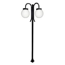 Poste Luminária Globo G Duplo Braço Curvo Baixo produto com cor Preto 300Cm