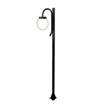 Poste Luminária Globo L055POM Braço Curvo Jardim 300cm Preto Ouro Minas