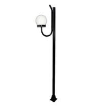 Poste Luminária Globo P Braço Curvo Cima 300cm Preto Ouro Minas Poste Luminária Globo P Braço Curvo Cima 300cm Preto Ouro Minas