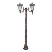 Poste Madri com 02 Luminárias Área Externa Jardim Piscina