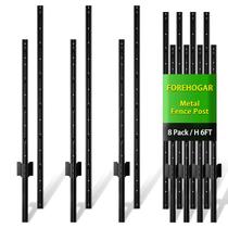 Poste Metálico para Cerca FOREHOGAR 6 pés Preto, Kit com 8 Poste Metálico para Cerca FOREHOGAR 6 pés Preto, Kit com 8