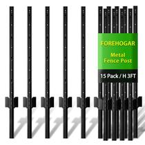 Poste Metálico para Cerca FOREHOGAR 91 cm Preto, Pacote com 15 Poste Metálico para Cerca FOREHOGAR 91 cm Preto, Pacote com 15