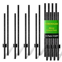 Poste Metálico para Cerca FOREHOGAR, Kit com 15 Unidades, 183 cm, Preto, Tipo T Poste Metálico para Cerca FOREHOGAR, Kit com 15 Unidades, 183 cm, Preto, Tipo T