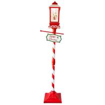 Poste Natalino 150cm com Placa Merry Christmas Luz Músicas e Movimento Bivolt
