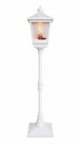 Poste Natalino 185cm Branco Enfeite Com Luz Som Neve e Movimento Bivolt