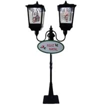 Poste Natalino Duplo Luxo Musical, Neve e Leds 180cm Bivolt SUPER SALDÃO