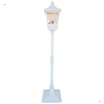 Poste Natalino Musical com Movimento e Luz 185cm Branco Enfeite Bivolt