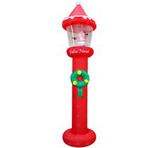 Poste Papai Noel Inflável Natal Natalino Bivolt Led - 2.75M - Atr Essencias