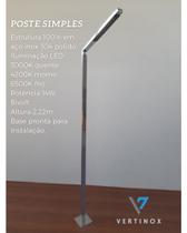 Poste simples Inox 304 com led 2,22 mt de altura