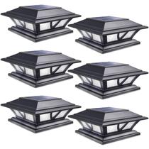 Poste solar SideInlar, pacote com 6 LEDs brancos quentes/frios Poste solar SideInlar, pacote com 6 LEDs brancos quentes/frios