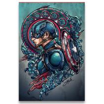 Poster 42cm x 30cm A3 Brilhante Capitão America Vingadores