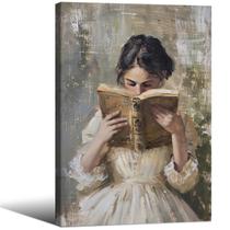 Pôster Aimery Girl lendo livro vintage vitoriano 40x60cm