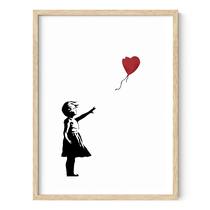 Poster Arte de Parede Banksy Girl com Balão - Haus and Hues