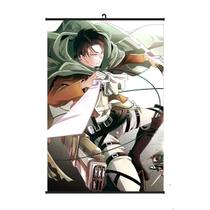 Pôster artístico Attack On Titan Levi 40x60cm em tecido+plásticos