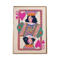 Pôster Artístico Colorido Da Rainha De Corações, Cartas De Baralho, Minimalista, Tendência Para