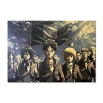 Pôster Attack on Titans, arte em anime, papel de 51 x 35,5 cm