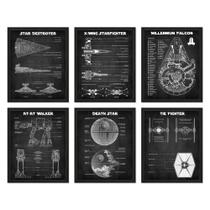 Poster BigWig Prints Star Wars Blueprints, conjunto de 6 (20x25cm) Poster BigWig Prints Star Wars Blueprints, conjunto de 6 (20x25cm)