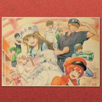 Poster Cells at Work Impressão artística de anime vintage 20x30cm