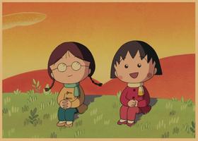Pôster Chibi Maruko-chan, anime japonês, arte de parede de 29,7x42cm