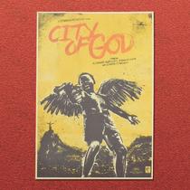 Pôster City of God Impressão artística em filme vintage 20x30cm em ferro