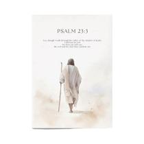 Pôster Com Citações Motivacionais Cristãs Jesus Versículos Da Bíblia Salmo 23:3 Jeremias 29:11 Salmo