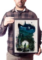 Poster Com Moldura A3 Animal Surreal Gato Poster Com Moldura A3 Animal Surreal Gato