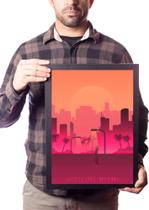 Poster Com Moldura A3 Jogo Hotline Miami Arte Minimalista