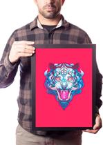 Poster Com Moldura A3 Tigre Demonio Samurai Poster Com Moldura A3 Tigre Demonio Samurai