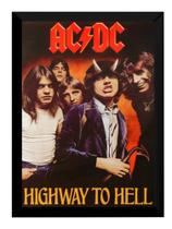 Poster Com Moldura Acdc Highway To Hell Rock Quadro