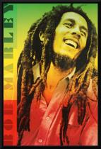 Poster Com Moldura Bob Marley Rasta Arte Quadro 44x32cm