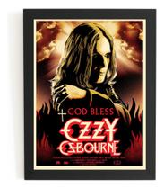 Poster Com Moldura Desenho Ozzy Osbourne Arte Quadro