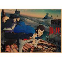 Pôster com pintura em papel Lupin III Anime Vintage 29,7x42cm