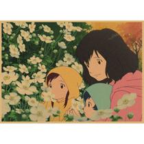 Pôster com pintura Wolf Children Retro Anime 29,7x42cm