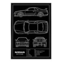 Poster Com Projeto Nissan Skyline R34 Acrilico Cortado Laser