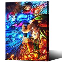 Pôster de anime Demon Slayer emoldurado para decoração de parede de quarto infantil