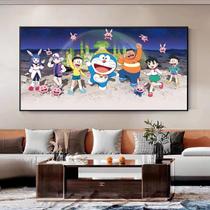 Pôster de anime Doraemon com pintura de parede, tecido 80x40cm